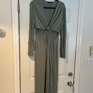 Elegant Olive Green Maxi Dress